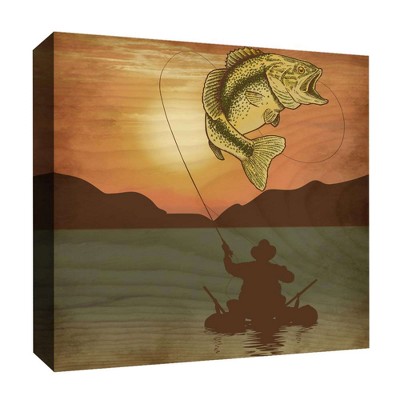 16" x 16"Fishing Man I Decorative Wall Art - PTM Images