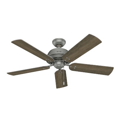 Matte Silver 52" Ceiling Fan with Light Kit and Reversible Blades