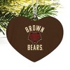 Brown University Bears Logo Heart Love Wood Christmas Tree Holiday Ornament - 2 of 3