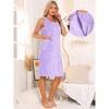 INSPIRE CHIC Women's Shower Wrap Wearable Button Bath Towel Robe Strap Sleeveless Dress with Snaps Pockets Spa - 2 of 4
