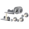 PawHut 5PCs Cat Wall Shelves, Pet Wall-mounted Climbing Shelf Set, Kitten Activity Center with Condo, Cushion, Scratching Post, Platform, Gray - 4 of 4