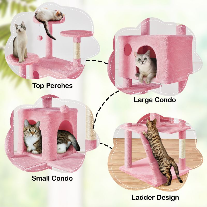 Yaheetech 80inch Multilevel Cat Tree Condo Cat Tower, 4 of 9
