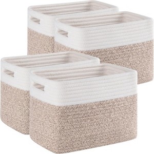 BRINJOY 4 Pack Storage Baskets for Organizing, Woven Baskets for Shelves - Perfect for Toys, Books, Towels, and Clothes - 1 of 4