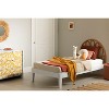 HomeStock Wooden Bed and Rattan Wall-Mounted Flower Petals Headboard Set White and Natural Bloom, Twin - 3 of 4