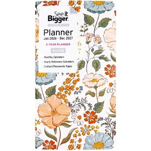 PlanAhead Pocket Planner Jan 2026-Dec 2027- 2 Year Daily Pocket Calendar- Fashion Floral Design- 6.75"x3.75" Monthly Planner, Yearly Overview & Notes - 1 of 4
