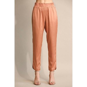 Women's Straight Leg Satin Pants - GiGiO - 1 of 3