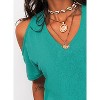 Imily Bela Womens Cold Shoulder T Shirt V Neck Summer Blouse Casual Short Sleeve Top for Daily Wear - 4 of 4