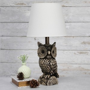 19.85" Woodland Tall Contemporary Night Owl Novelty Bedside Table Desk Lamp - Simple Designs - 1 of 4