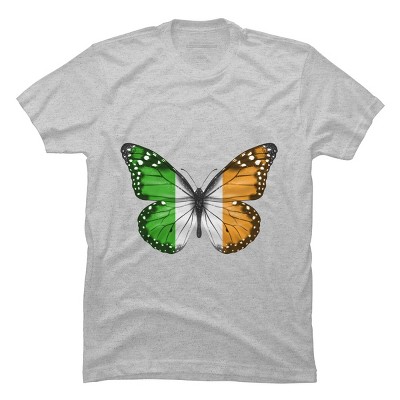 Men's Design By Humans Butterfly Flag Of Ireland By Giftsideas T-shirt ...