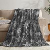 Lomsoe Grey & White Snowflake Flannel Blanket - Soft Flannel All-Season Bedspread/Throw - Cozy Bedding for Christmas, New Year's. - 2 of 4