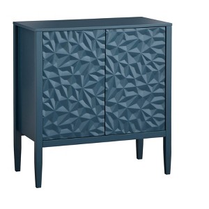 Buylateral 2 Door Marquise Modern Geometric Pattern Cabinet Midnight Blue: Geometric Pattern, Adjustable Shelf, MDF & Pine Wood - 1 of 4