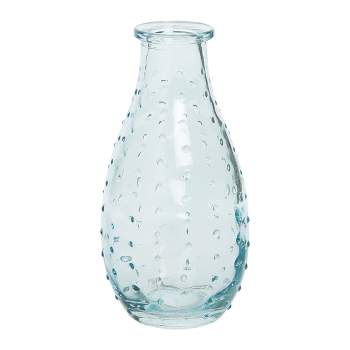 Transpac Glass 5.5 in. Clear Everyday Hobnail Vase