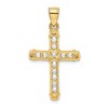 Black Bow Jewelry 14k Yellow Gold & CZ Cross Pendant, 18 x 35mm - 3 of 4