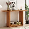 VYNXARIA Console Tables - Dark Natural Elegant Minimalist Table with Curved Corners - 2 of 4