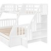 PAGED Twin over Full Bunk Bed with Storage Stairs, Wooden Bed Frame with 3 Drawers and Guardrail, Modern Loft Bed for Kids, Teens, Adults - 3 of 4
