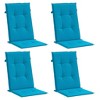 vidaXL Highback Chair Cushion Set of 4 Blue 100% Polyester - 3 of 4