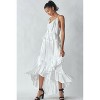 Slickblue Women's Sleeveless Shimmer Dress with Ruffles and Asymmetric Hem, Black or White, Size S to 1XL - 2 of 4