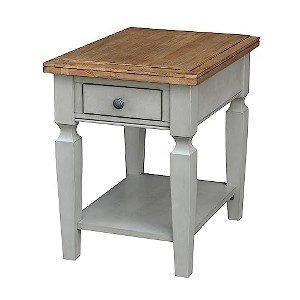 International Concepts Vista End Table, Distressed Hickory/Stone Finish - 1 of 4