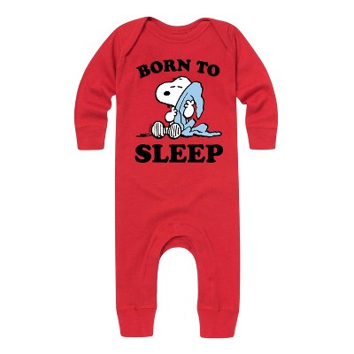 Boys' Peanuts Snoopy Born To Sleep  - Red - 18 Months