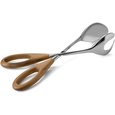 Nambe MT0796 Curvo Salad Scissors, Silver