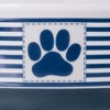 Bone Dry Ceramic Pet Bowl Set Paw Patch Stripe, 2 Piece, Nautical Blue, Large - 2 of 4
