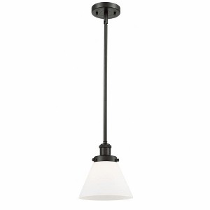 Cone - 1 Light Stem Hung Mini Pendant In Industrial Style-10 Inches Tall and 8 Inches Wide - 1 of 1