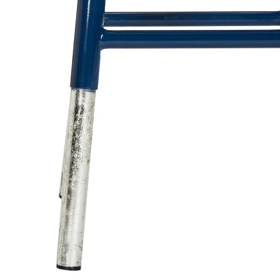 Transitional Blue and Silver Metal Counter Stool 24"