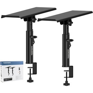 Paaaawaters Studio Monitor Stands Pair Heavy Duty Desk Clamp Speaker Stands with Adjustable Tilt Angle Tray of 0-12 ° - 1 of 4