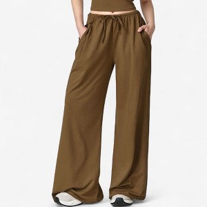 Anna-Kaci Active Women's Wide Leg Lounge Pants with Drawstring Waist and Relaxed Fit for All-Day Comfort - 1 of 4