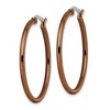 Chisel Stainless Steel Polished Brown IP-plated 32mm Diameter 2mm Hoop Earrings - 4 of 4