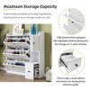TIRAMISUBEST Versatile Tipping Bucket Shoe Cabinet with 3 Flip Drawers, Entryway Shoe Organizer with Drawer, Freestanding Shoe Rack w/ Pull-down Seat - 3 of 4