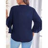 Women's V Neck Ruffle Sleeve Blouse - Plus - Supreme Fashion - 2 of 2