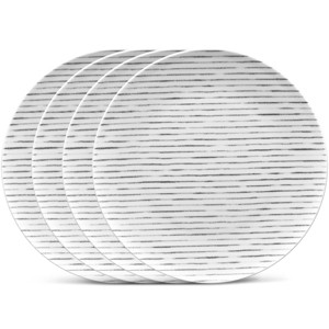 Noritake Hammock Set of 4 Coupe Stripe Dinner Plates - 1 of 4