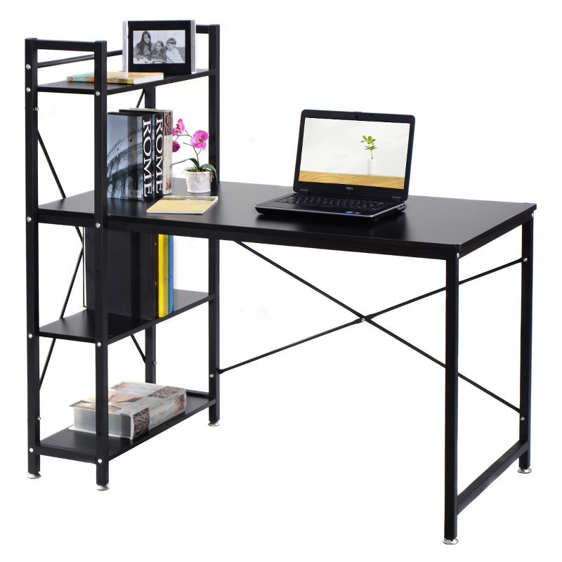 Tangkula Computer Desk Home Office Desk PC Laptop Study Workstation Table With 4 Shelves, 3 of 12