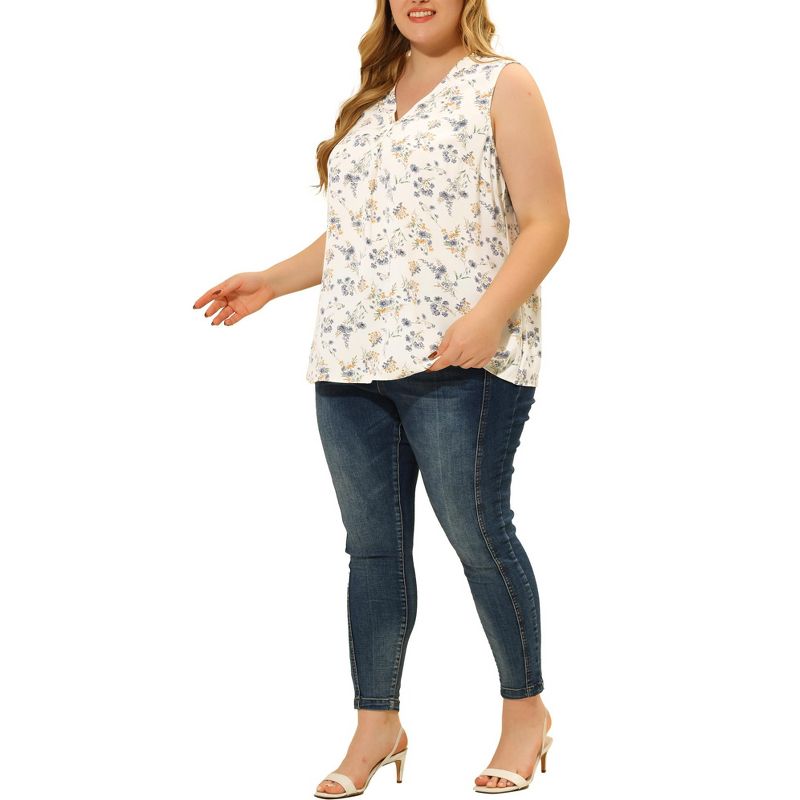 Agnes Orinda Women's Plus Size Spring Outfits Casual Floral Sleeveless Tank Tops, 2 of 6