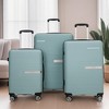 Gulches Hardshell Suitcase Double Spinner Wheels PP Luggage Sets Lightweight Durable Suitcase with TSA Lock,3-Piece Set (20/24/28) , Light Green - 2 of 4