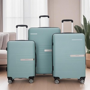 ORRD 3-Piece Hardshell Luggage Set Light Green, PP Suitcase with Double Spinner Wheels & TSA Lock (20”/24”/28” Carry On), Lightweight Durable - 1 of 4