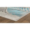 Home Mart Goods Turquoise Silver Grey Leaf Hand-Carved Soft Living Room Area Rug - 3 of 4