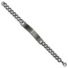 Black Bow Jewelry Stainless Steel Brushed & Antiqued Curb Link I.D. Bracelet, 8.75 Inch - 2 of 4