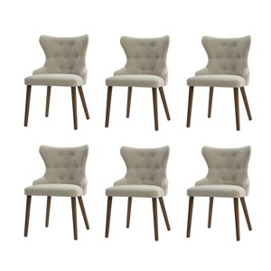 Lidia Mid-century Modern Wingback Dining Chair with Solid Wood Legs Set of 6|ARTFUL LIVING DESIGN - 1 of 4