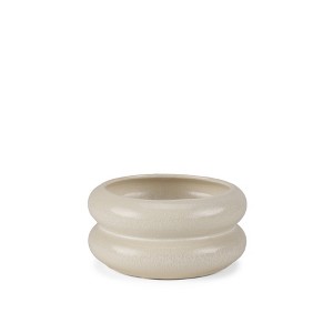 HomeRoots 4" Cream Cylinder Ceramic Table Vase - 1 of 4