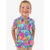 RuggedButts Baby Boys Knit Short Sleeve Performance Polo - Neon Ocean Coral, 18-24m - 3 of 4