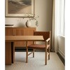 HomeRoots Brown Woven Leather And Solid Wood Dining Arm Chair - 2 of 4