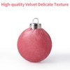 Orieon 25PCS Classic Velvet Christmas Ball Ornaments, 2.36 Inch Shatterproof Xmas Tree Decorations, Soft Plush Holiday Home & Party Decor, Pink - 3 of 4