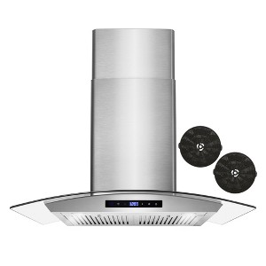 Cosmo COS-668AS750-DL 30 in. Vista Collection 380 CFM Ductless Wall Mount Range Hood, Touch Controls, LED Lights, Stainless Steel - 1 of 4