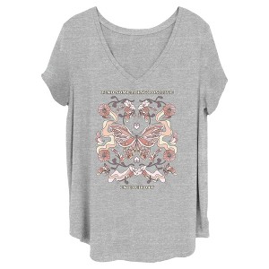 Juniors Womens Lost Gods Positive Day Butterfly T-Shirt - 1 of 4