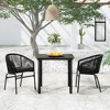 vidaXL Patio Dining Set Outdoor Dining Set Table and Chair Set for Garden - Black 3 Piece 31.5" Table Length - 2 of 4