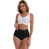 INSPIRE CHIC Women's High-Waisted Cotton Underwear Full-Coverage Airy Strong Elasticity Briefs 3 Packs - 4 of 4