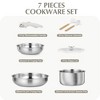 KOCH SYSTEME CS 7pc Stainless Steel Cookware Set，Pots and Pans with Detachable Handle , Silver - 2 of 4