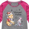 Girls' - Winnie the Pooh - Pooh & Piglet Warmest Wishes Christmas Shirt Tail Raglan Graphic T-shirt - 2 of 3